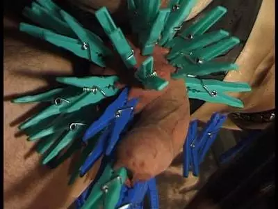 Perverser Herr mit Tattoos leckt eine Muschi